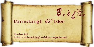 Birnstingl Áldor névjegykártya